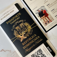 Boîte à tiroirs SHINY Premium avec correspondance des couleurs PANTONE, invitation de type passeport et enveloppes personnalisées pour un gala de luxe