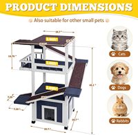 Maison pour chat d'extérieur de luxe à plusieurs niveaux en bois de sapin de haute qualité, résistante aux intempéries, avec rampes et plateformes de balcon