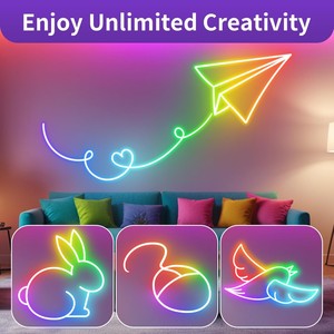 5V USB Neon LED Strip Light <b>RGB</b> Colorful Chasing Water Flow APP/Remote <b>Control</b> Ambient Tape Light - Product Image 6