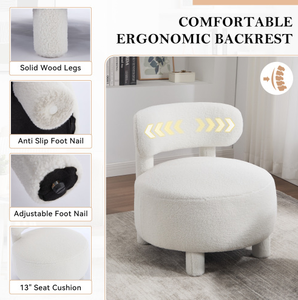 Fauteuil en bois de luxe moderne avec revêtement en tissu, confortable et moelleux, pour salon et chambre à coucher, chaise de détente pour la maison et l'appartement - Product Image 4