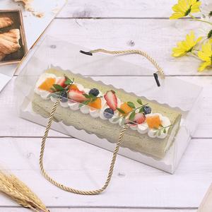 Benutzer definiertes recycelbares transparentes Haustier mit Griff Kreatives Hands eil Tragbare Western Clear Transparent Dessert Cake Box - Product Image 2