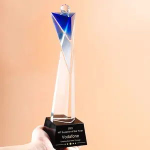 Jadevertu eagle crytal trofeo guardia trofeo di cristallo targa di vetro premio personalizzato