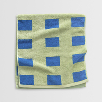 Colorful Checkered Cotton Towels with Embroidery Colorful Square Wholesale Home Use Soft Absorbent Gym Towel Hand Towels