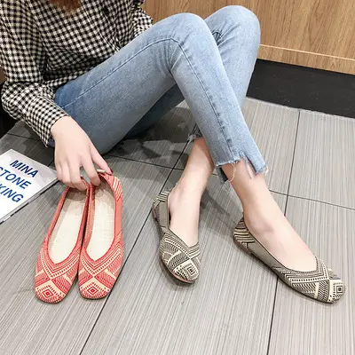 HLS534 Spring soft-soled pregnant women's slip-on shoes lady china flats shoes for women