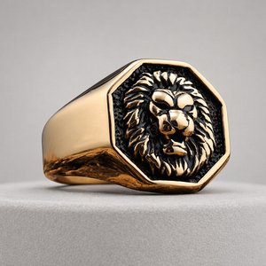 Engraved Unique Compass Tree Lion Dragon Goat Head Skull Stainless Steel Signet Rings for <strong>Men</strong> Custom - Product Image 4
