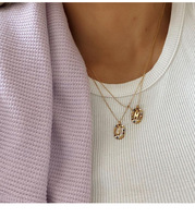 Collier à initiales de style espagnol à la mode avec zircon arc-en-ciel plaqué or en argent sterling 925 pour les mariages et les fiançailles