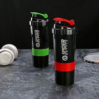 Bouteille shaker de sport et fitness 500 ml personnalisable avec logo, sans BPA, la plus vendue, en plastique, pour boisson de gym, vente en gros