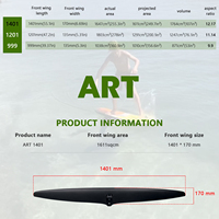 Aile avant en fibre de carbone pour hydrofoil Axis Art Pro 1401, modèle 2026, nouvelle aile de pompe OEM/ODM personnalisée de 1611 cm² AR12.17, vente en gros