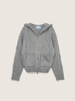 Cardigan à capuche élégant en tricot torsadé pour un pull à capuche décontracté de tous les jours Veste pull à capuche épaisse et chaude parfaite pour le refroidisseur