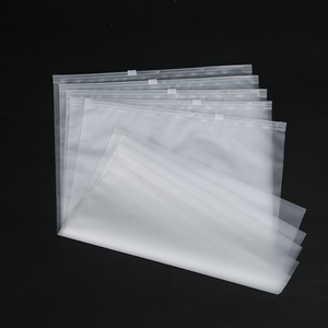 Customizable Logo Recyclable YW Brand <b>Transparent</b> Clothing Packaging <b>Bags</b> Self-Sealing Zipper PE Plastic Frosted Look Screen - Product Image 1