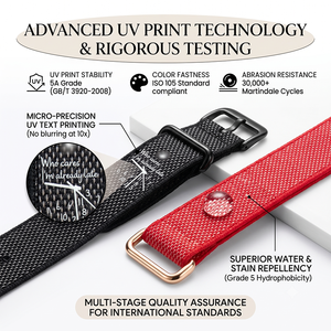 Bracelet de montre en nylon tressé avec motif d'horloge imprimé UV personnalisé, bracelet en tissu léger tissé pour Google Fitbit Air - Product Image 2