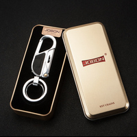 Porte-clés de voiture JOBON personnalisé avec logo, en alliage de zinc vintage de luxe, de haute qualité, 3 en 1, avec ouvre-bouteille, lumière LED, boîte cadeau