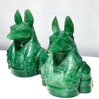 Natürliche Feng-Shui-Figuren aus der Fabrik, Spirituelles Produkt, Heilkristall-Kunsthandwerk, Grüner Aventurin Anubis für Heimdekoration