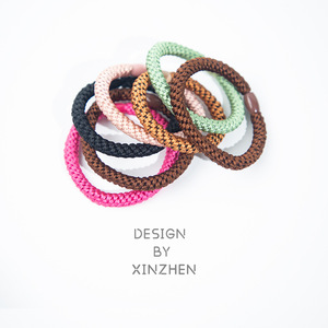 XINZHEN Élastiques à cheveux tressés en corde de couleur unie, haute élasticité, pour usage quotidien, accessoire de coiffure - Product Image 1