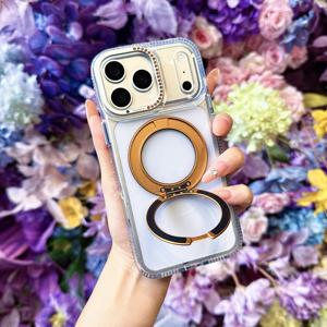 Funda Transparente con Diamantes para iPhone 17 Pro Max, 17, 16, 15, 14, 13, 12, 11, Magnética con Soporte Giratorio de 360°, Nuevo Diseño - Product Image 4