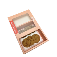 Vente en gros Boîte à gâteaux Donuts Dessert Pâtisserie Tiroir à biscuits Emballage en papier avec fenêtre