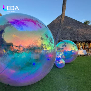 LEDA Factory Price Events Supplies Colorful Shiny Balloon Iridescent Inflatable <b>Mirror</b> <b>Ball</b> for Wedding Party Decoration - Product Image 1
