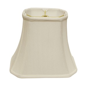 HMS lusso 16 \ "paralume a campana rettangolare inclinato bianco Shantung tessuto con stile asiatico lino cono modello per illuminazione interna - Product Image 3