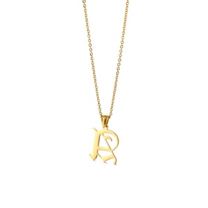 Fashion Gold <b>Silver</b> Jewelry Custom Name Old English Font 26 Capitalized Letter Initial <b>Necklace</b> <b>for</b> Women <b>Men</b> - Product Image 5