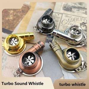 Venta al por mayor 3D coche sonido silbato Mini Spinning Auto Parts llavero Retro Metal llavero con cadena llavero - Product Image 3