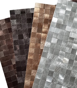 Mosaïque en aluminium brossé or champagne prête à être expédiée, à coller soi-même - Product Image 5