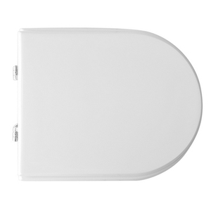 Asiento de Inodoro Alargado de 50.5 cm de Largo y 37.5 cm de Ancho, Plástico Blanco, Estilo Minimalista para Baño - Product Image 1