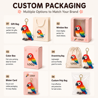 Porte-clés en peluche personnalisé, perroquet ara, jouet en peluche doux, porte-clés coloré pour sac, sac à dos, cadeau, vente en gros