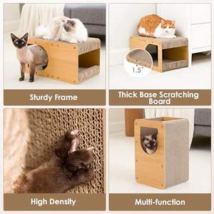<span class=keywords><strong>Maison</strong></span> à gratter pour chat en <span class=keywords><strong>carton</strong></span>, griffoir ondulé de 17 pouces pour chats d'intérieur, tapis à gratter pour chaton, marron - Product Image 5
