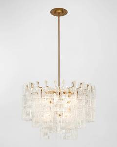 Brass & Crystal Geometric <b>Chandelier</b>, Luxury <b>Modern</b> Lighting for Living Rooms - Product Image 6