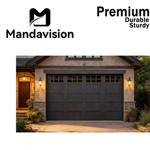 MAMDAVISION Portes de <span class=keywords><strong>garage</strong></span> personnalisées haut de gamme, en aluminium à roulement, avec texture bois, fenêtre en treillis, option d'accès à distance - Product Image 3