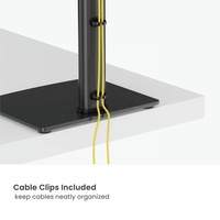 Support de moniteur à double écran à levage vertical 17 "-34" OEM ODM Hauteur autoportante réglable 2 piles Support de bras de montage de base pour moniteur