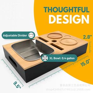 Wooden Sofa <b>Snack</b> Box Multifunctional Desktop Fruit <b>Tray</b> With Beer Holder And Remote Control Storage For Home Use - Product Image 4