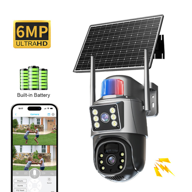 All-Weather High-Efficiency Solar-Powered 6MP HD Dual-Screen Camera with 4G & Intelligent Motion Detection
