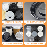 Couvre-gobelets jetables XBR 80mm/90mm en plastique PP/PS, couvercles plats anti-fuite pour gobelets à café en papier