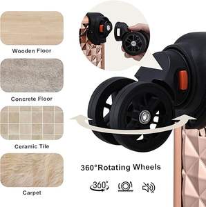 Maleta de Maquillaje Rodante de Aluminio con Rieles Deslizantes, Capa Central Extraíble, Cerradura, Ruedas Giratorias, Impermeable - Product Image 4