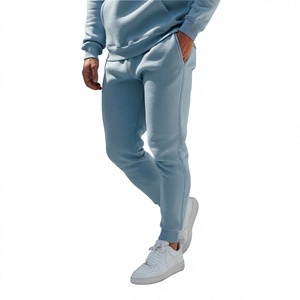 Conjunto Deportivo con Capucha Azul Claro para Hombre, Manga Larga, Color Sólido, Ropa Casual para Correr con Bolsillos Laterales, Corte Regular, Ropa de Otoño - Product Image 5