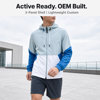 Veste coupe-vent pour homme Cbydo avec logo personnalisé, légère, à capuche, fermeture éclair intégrale, résistante au vent et à l'eau