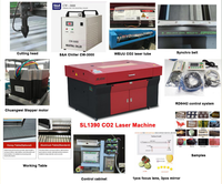 Machine de gravure laser CO2 combinée 100W 300W 1300*900mm, application flexible pour acrylique