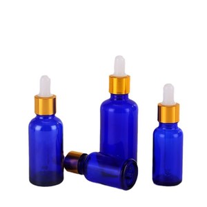 Customized High Quality 15ml 20ml 30ml Glass Blue Perfume Essential Oils Bottles Dropper <b>Pump</b> Sprayer Silk Screen Printed - Product Image 6