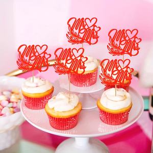 Décoration de gâteau pour la Saint-Valentin, gâteau en forme de couette, idéal pour la Saint-Valentin, anniversaire, fête, décoration de gâteau, rouge - Product Image 6