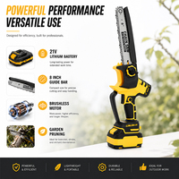 Mini tronçonneuse sans fil 21V 8 pouces, scie à chaîne électrique à batterie OEM pour l'élagage des arbres de jardin