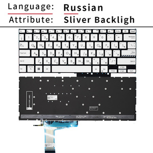 US/RU คีย์บอร์ดแบบมีไฟพื้นหลังสำหรับเอซุส วีโวบุ๊ค <span class=keywords><strong>14X</strong></span> M1403 M1403Q <span class=keywords><strong>M1403QA</strong></span> M1402IA M1402 D1402 F1402 F1402ZA ภาษาอังกฤษ NSK-W58SN 9Z.NHRSN - Product Image 5