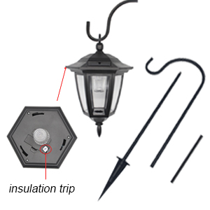 Lot de 2 lampes solaires suspendues, étanches, avec crochets de berger, éclairage paysager pour pelouse, patio, cour, allée, entrée de garage - Product Image 5