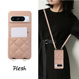 Elegante bandolera con cordón Lychee Pu Funda de cuero con ranura para tarjeta para <span class=keywords><strong>iPhone</strong></span> 17 16 15 14 13 12 11 Pro Max Plus funda de teléfono - Product Image 5
