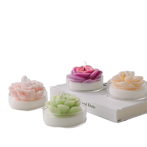 Bougie artisanale en cire de soja parfumée, forme de fleur créative, rose, pour la fête des mères, Noël, Thanksgiving, Saint-Valentin - Product Image 1