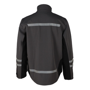 เสื้อแจ็คเก็ตกันลมแบบนุ่มสำหรับผู้ชาย รุ่นใหม่ ยี่ห้อ New Ke เหมาะสำหรับงานโรงงานและเวิร์กช็อป ฤดูใบไม้ผลิ 2025 คอตั้ง แถบสีเหลืองสะท้อนแสง - Product Image 4