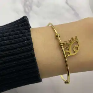 Thiết Kế Thời Trang Bất Vàng Mạ May Mắn Ác Mắt Cuff Bangle Cá Nhân Hóa Thép Không Gỉ Devils Eye Charm Bangle Bracelet