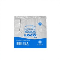 Bolsas de Camiseta Negras LOCO Fit de PE 20x37cm con Característica de Seguridad y Asa de Chaleco - Almacenamiento Duradero para Compras en Supermercados, Alimentos y Frutas