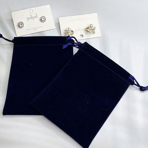 Sacs cadeaux en velours bleu personnalisés avec logo, en gros, pour bijoux, emballages textiles recyclables - Product Image 4
