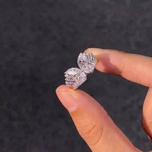 Luxury Pear Cut Lab Grown <b>Diamond</b> Wrap Statement Engagement <b>Ring</b> for Women Fine Jewellery - Product Image 1